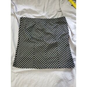 Y2K Entrancy Black White Diagonal Stripe Tube Top Medium 11672 Chevron Panel